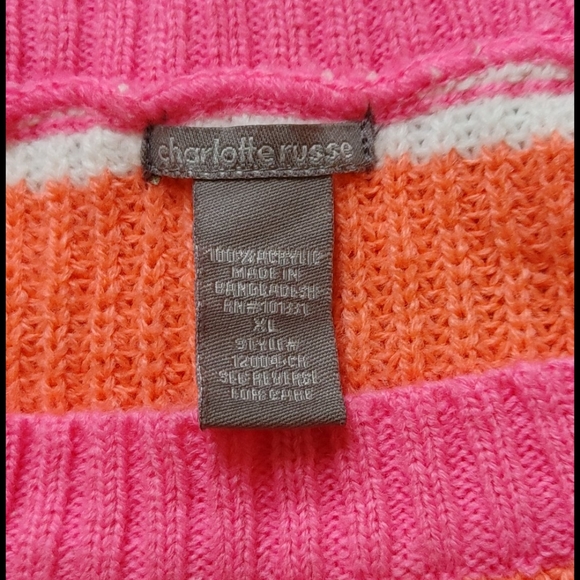 Charlotte Russe Pink/orange sweater XL - Picture 4 of 7